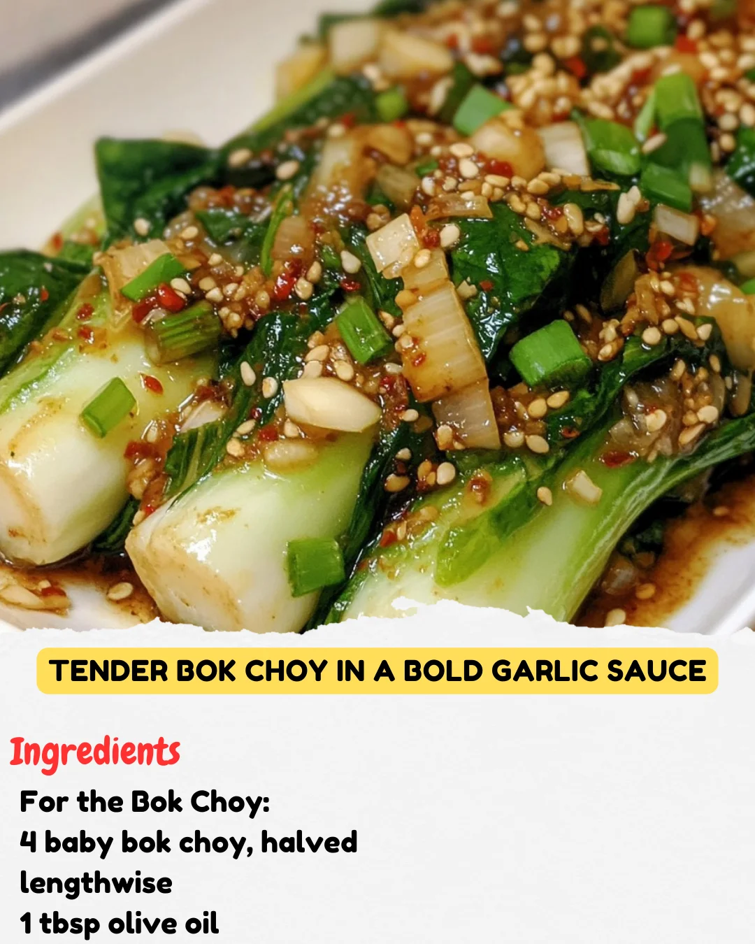 Tender Bok Choy in a Bold Garlic Sauce