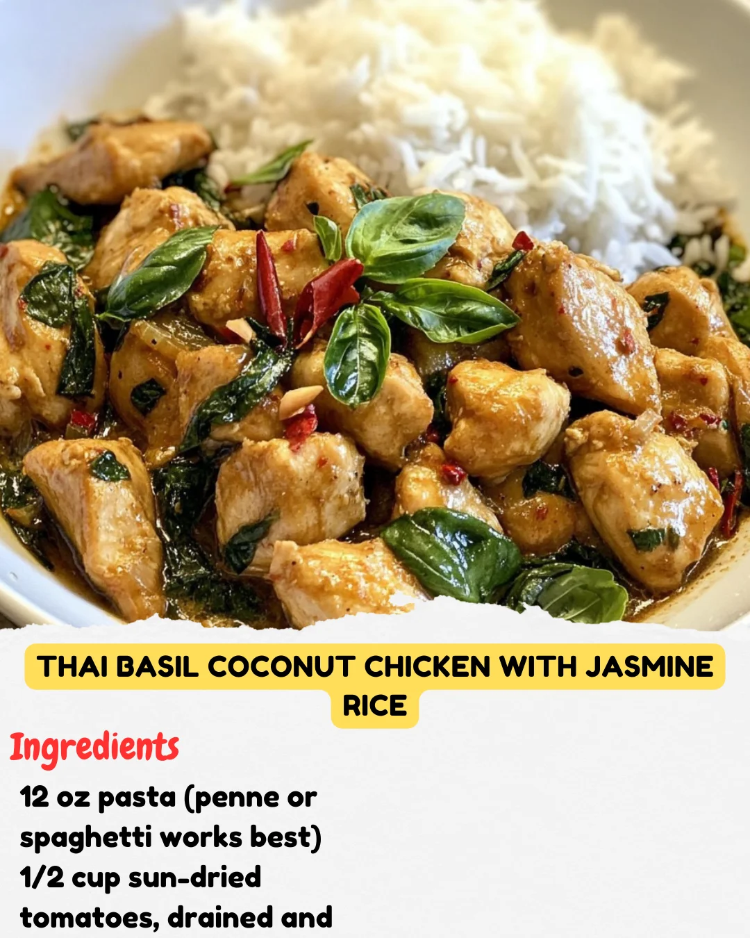 Thai Basil Coconut Chicken with Jasmine Rice
