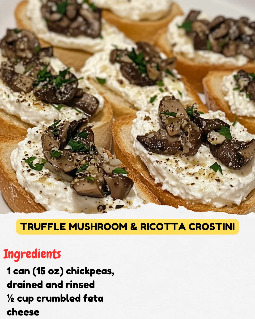 Truffle Mushroom & Ricotta Crostini