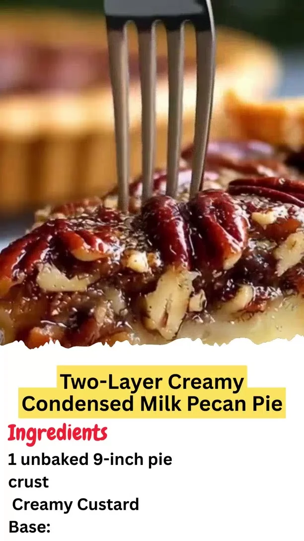 Two-Layer Creamy Condensed Milk Pecan Pie