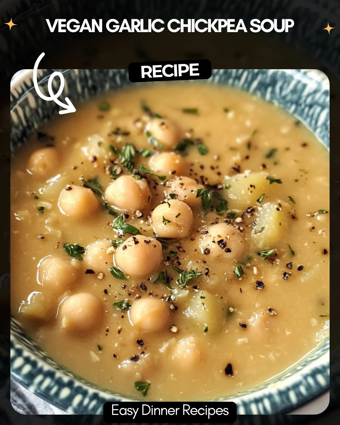 Vegan Garlic Chickpea Soup