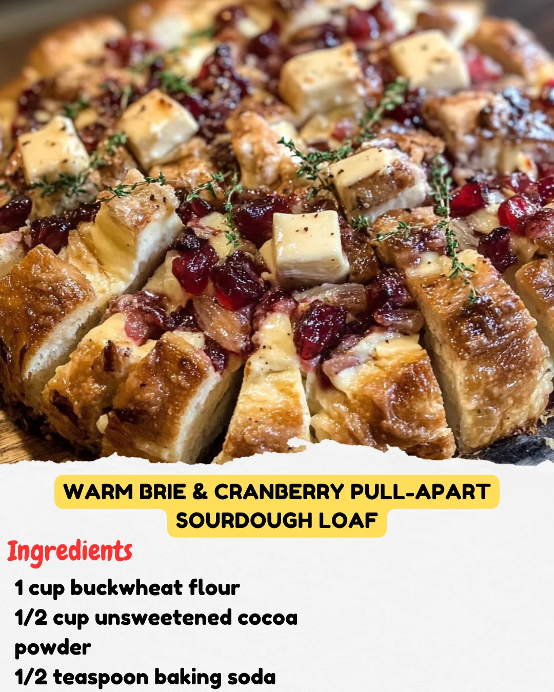 Warm Brie & Cranberry Pull-Apart Sourdough Loaf
