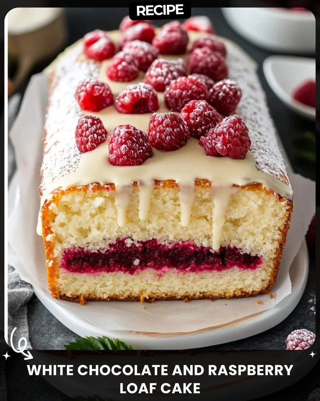White Chocolate and Raspberry Loaf Cake