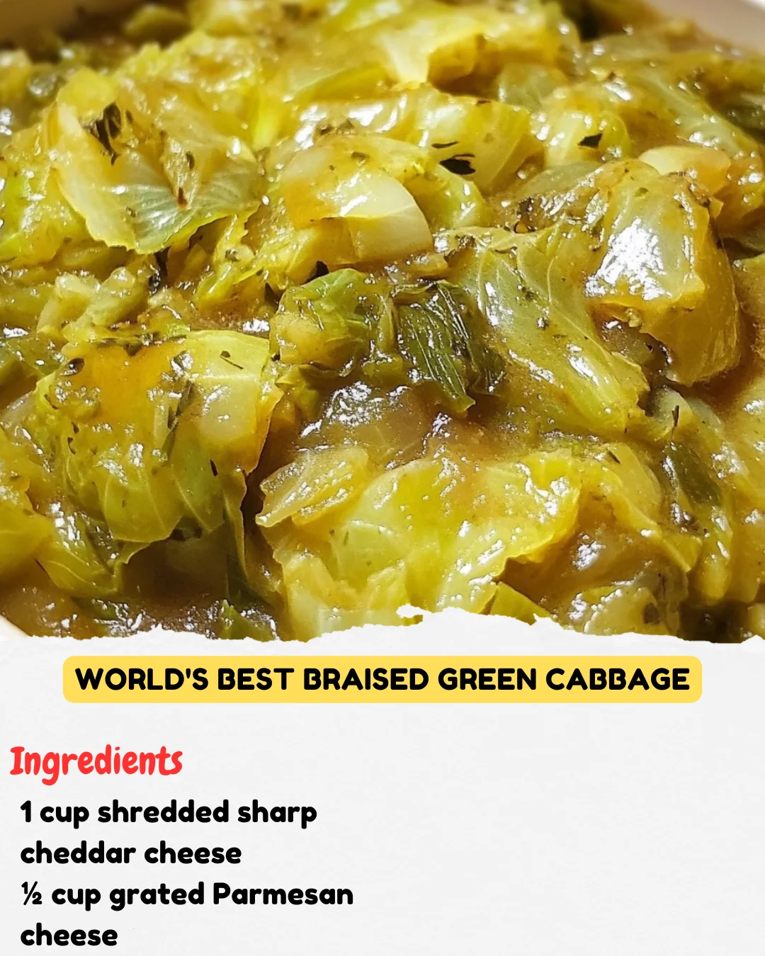 World’s Best Braised Green Cabbage