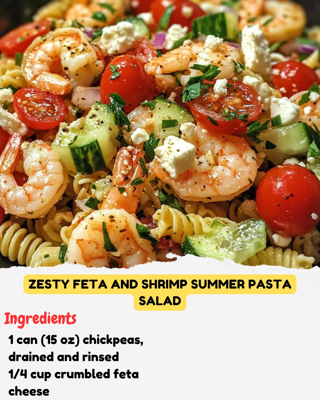 Zesty Feta and Shrimp Summer Pasta Salad