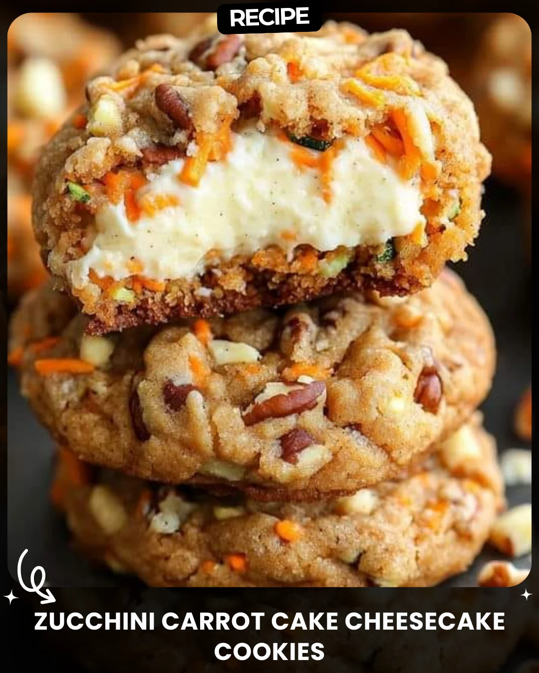 Zucchini Carrot Cake Cheesecake Cookies
