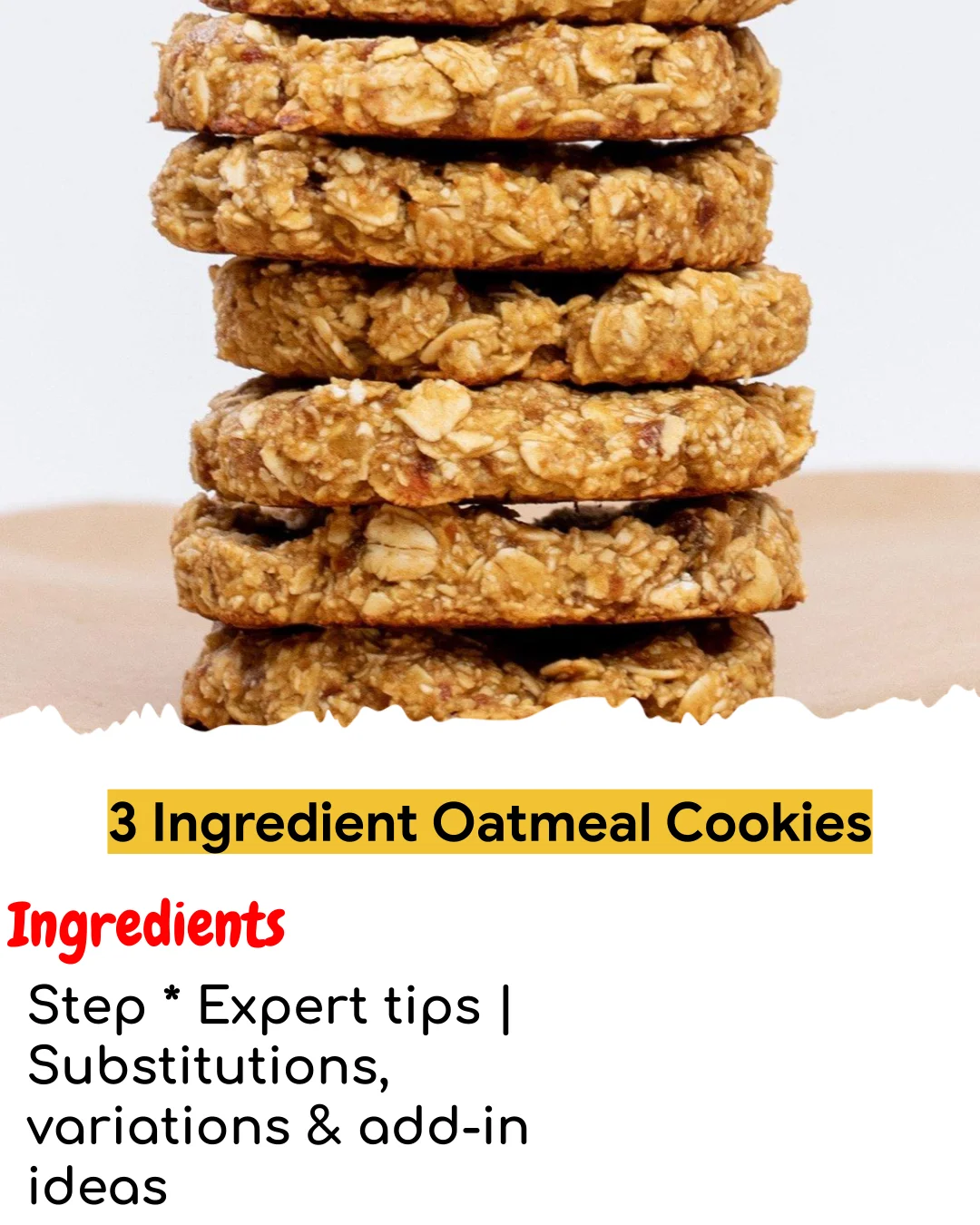 3 Ingredient Oatmeal Cookies (Meal Prep Friendly)