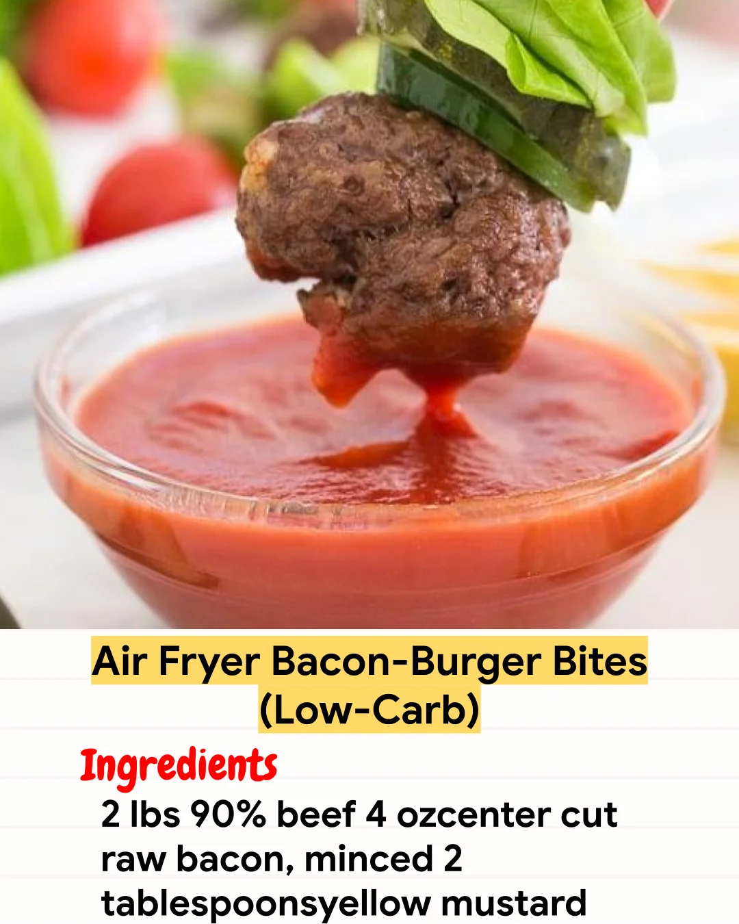 Air Fryer Recipe Air Fryer Bacon-Burger Bites (Low-Carb)