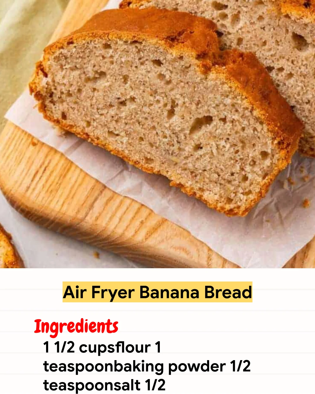 Air Fryer Recipe Air Fryer Banana Bread