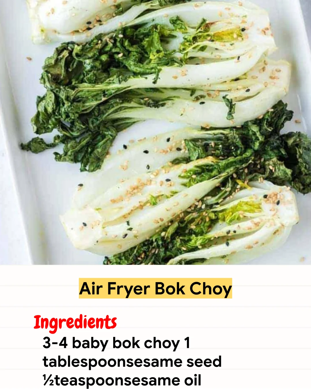 Air Fryer Recipe Air Fryer Bok Choy
