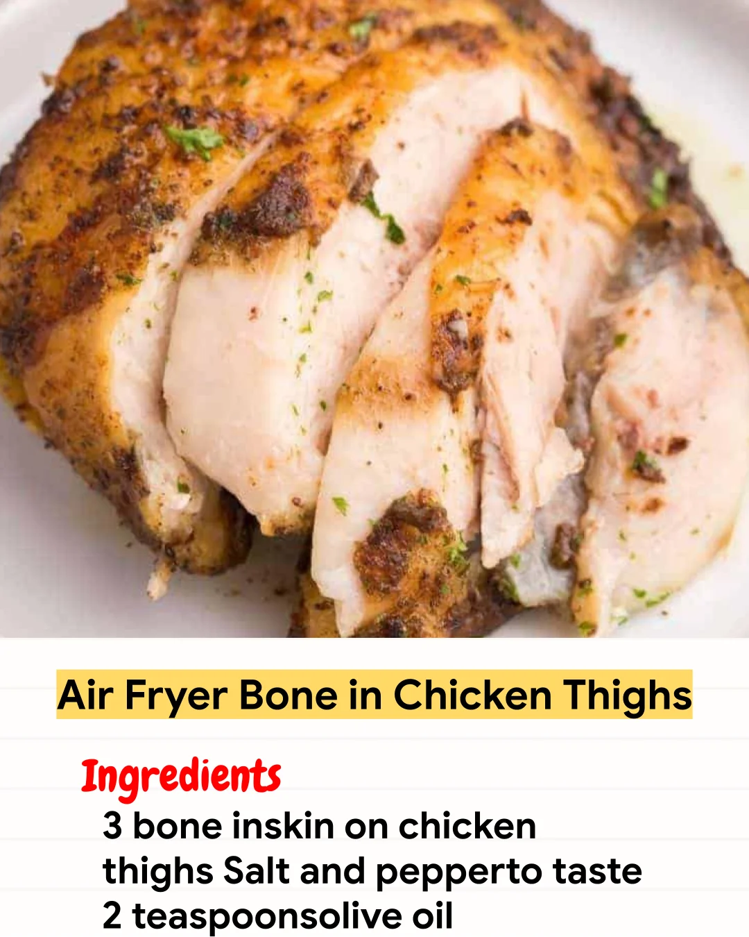 Air Fryer Recipe Air Fryer Bone in Chicken Thighs
