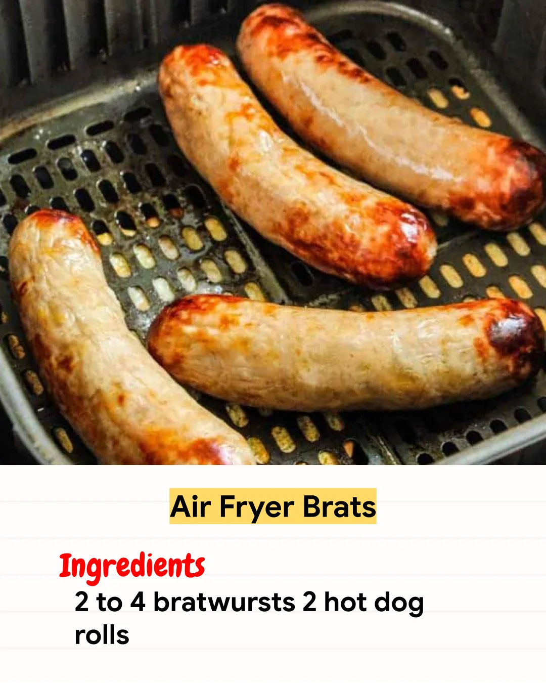 Air Fryer Recipe Air Fryer Brats