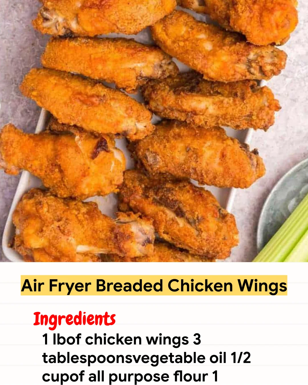 Air Fryer Recipe Air Fryer Breaded Chicken Wings