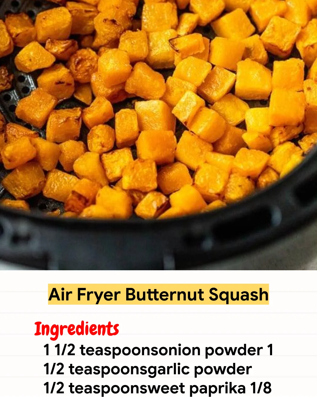 Air Fryer Recipe Air Fryer Butternut Squash