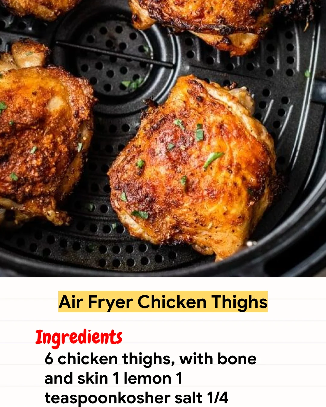 Air Fryer Recipe Air Fryer Chicken Thighs