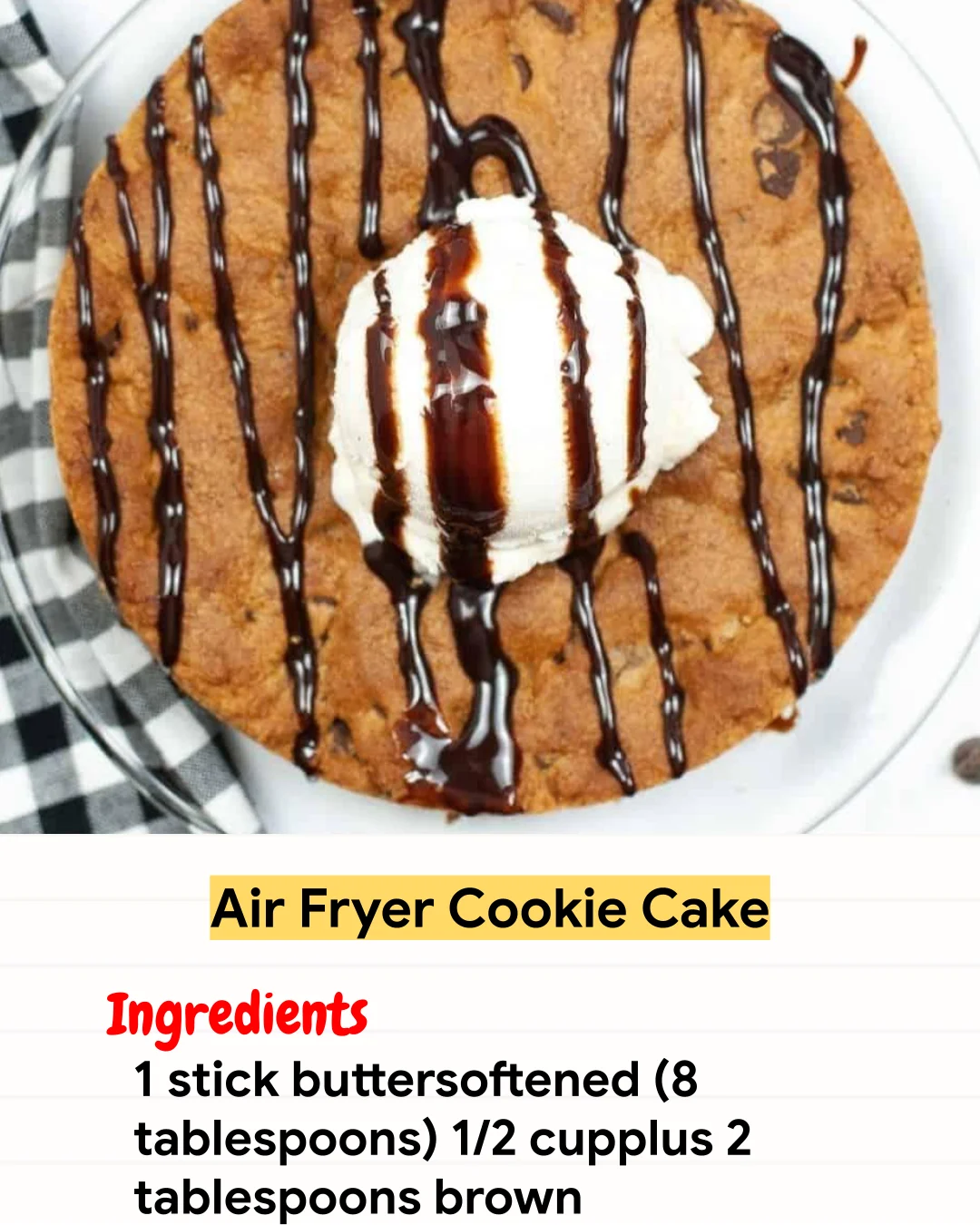 Air Fryer Recipe Air Fryer Cookie Cake