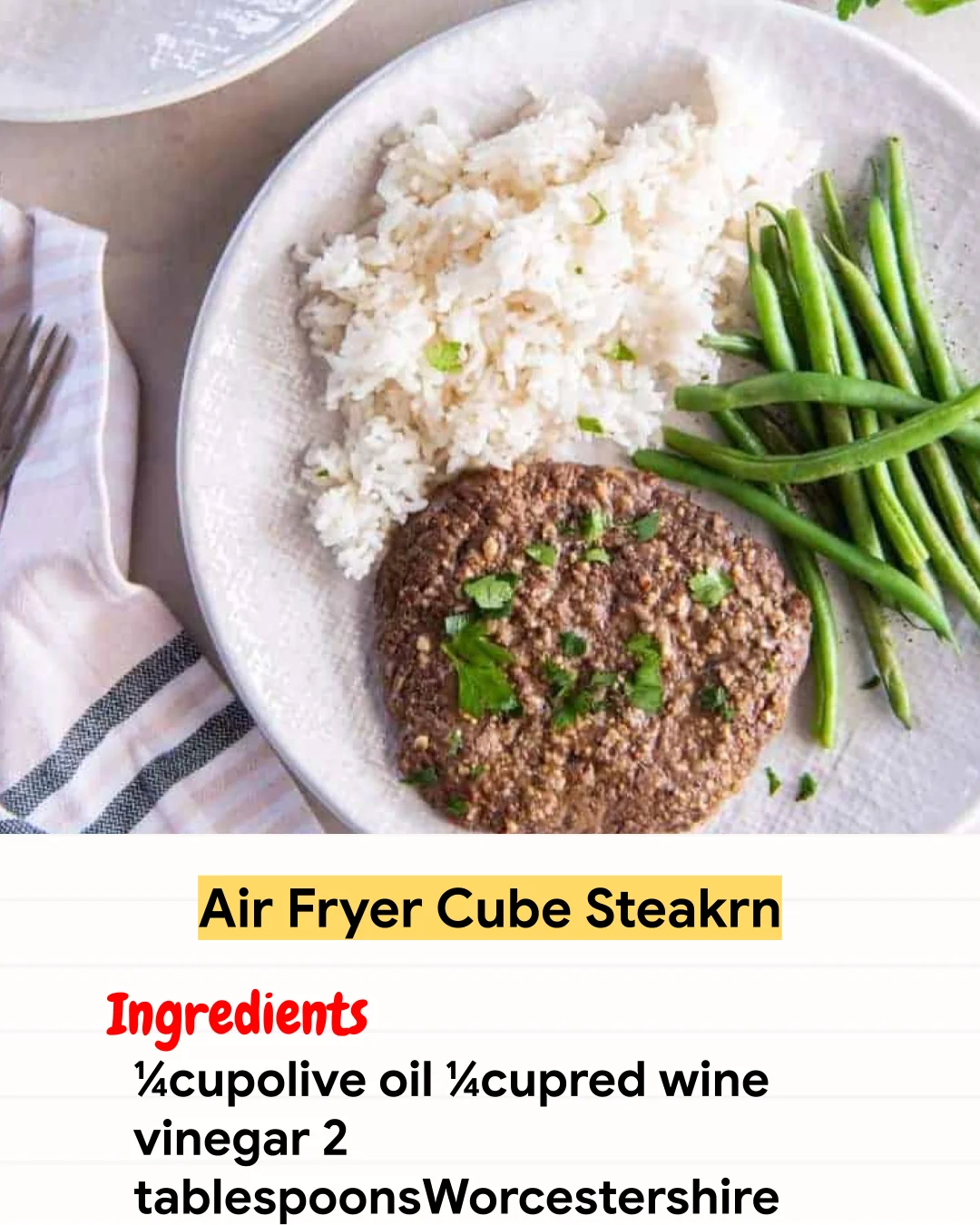 Air Fryer Recipe Air Fryer Cube Steakrn
