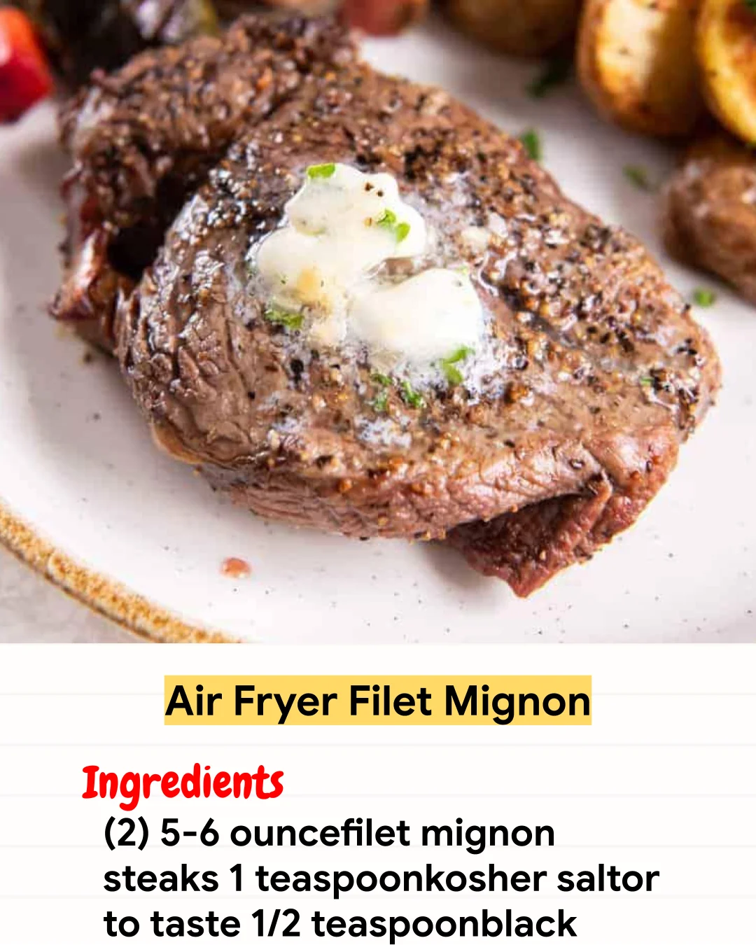 Air Fryer Recipe Air Fryer Filet Mignon