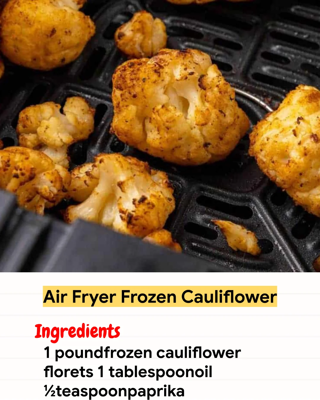 Air Fryer Recipe Air Fryer Frozen Cauliflower