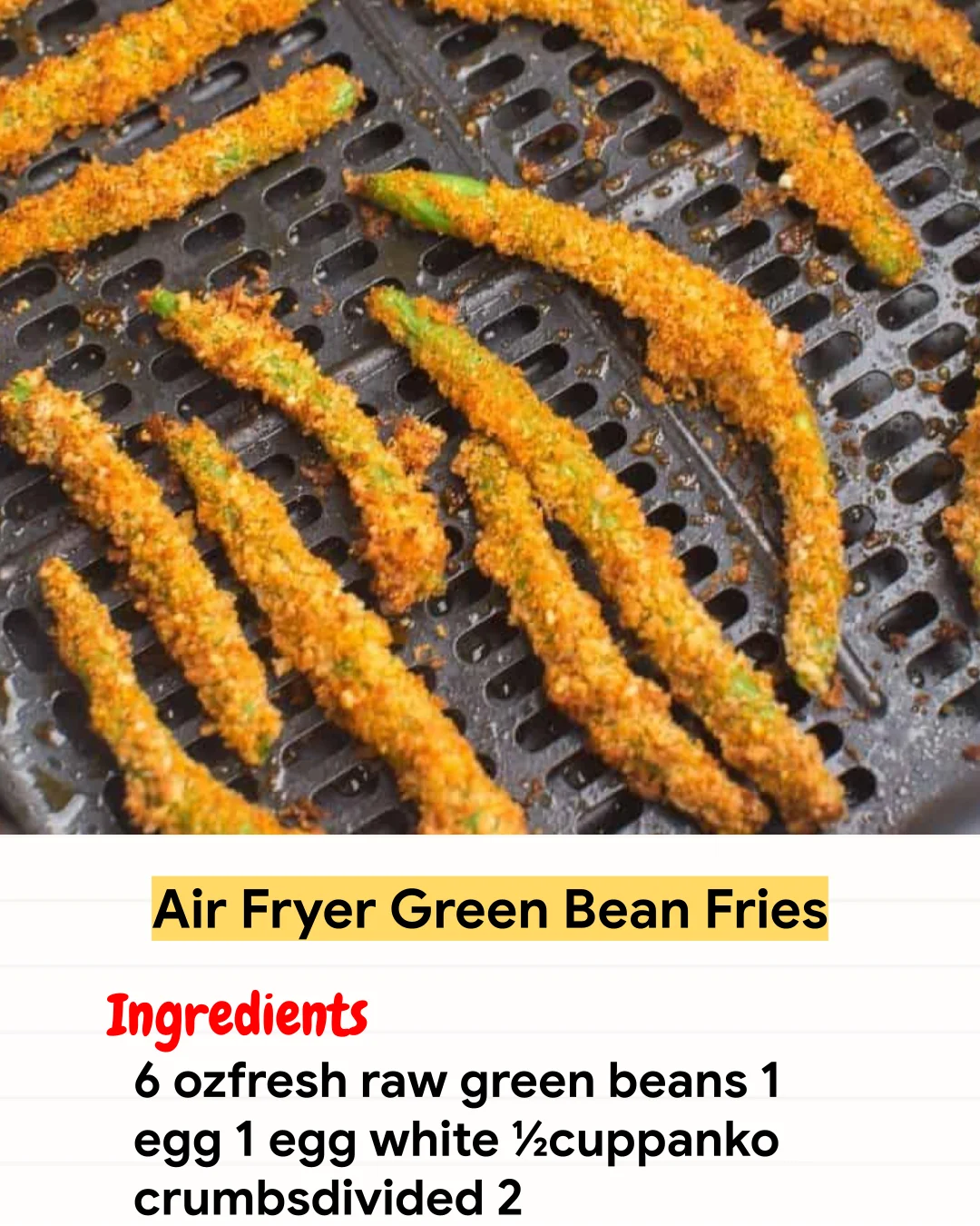 Air Fryer Recipe Air Fryer Green Bean Fries