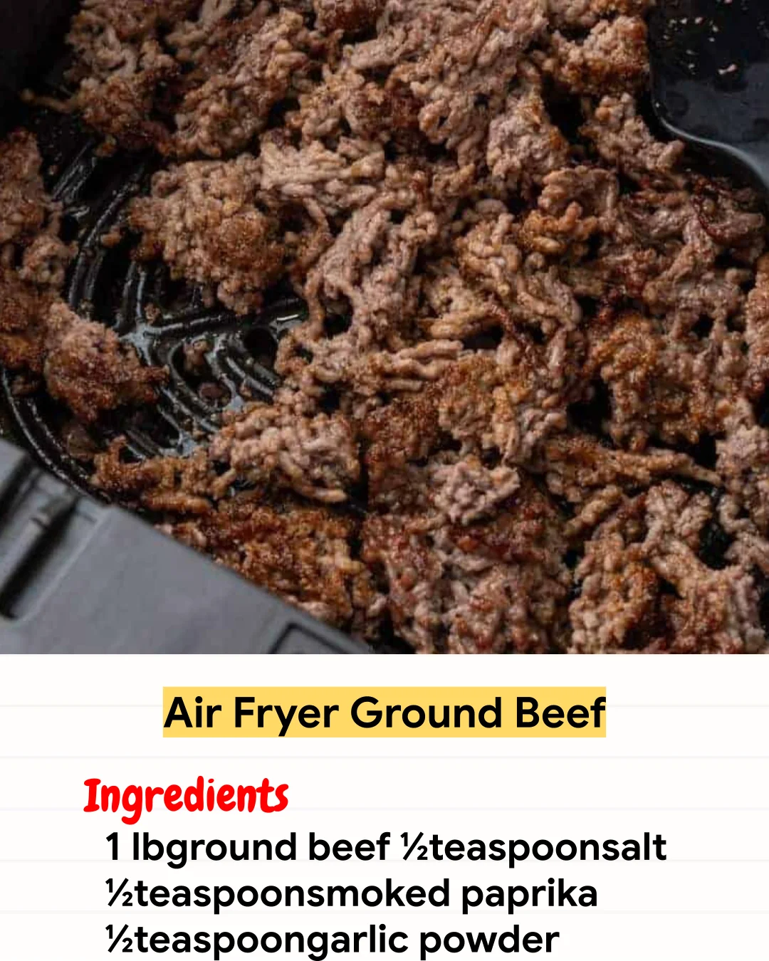 Air Fryer Recipe Air Fryer Ground Beef