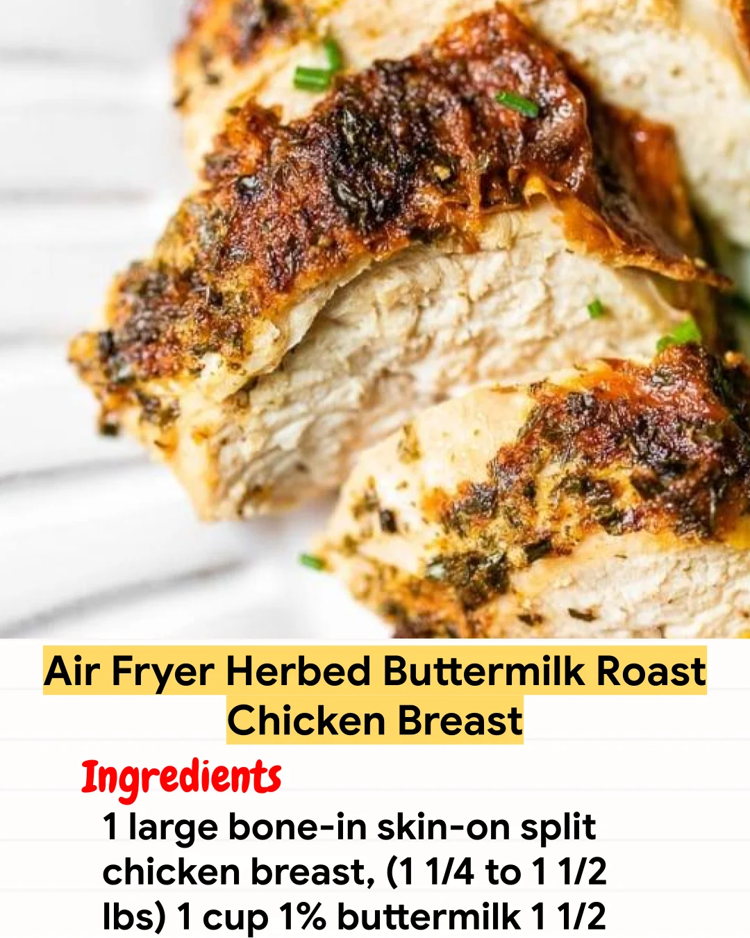 Air Fryer Recipe Air Fryer Herbed Buttermilk Roast Chicken Breast