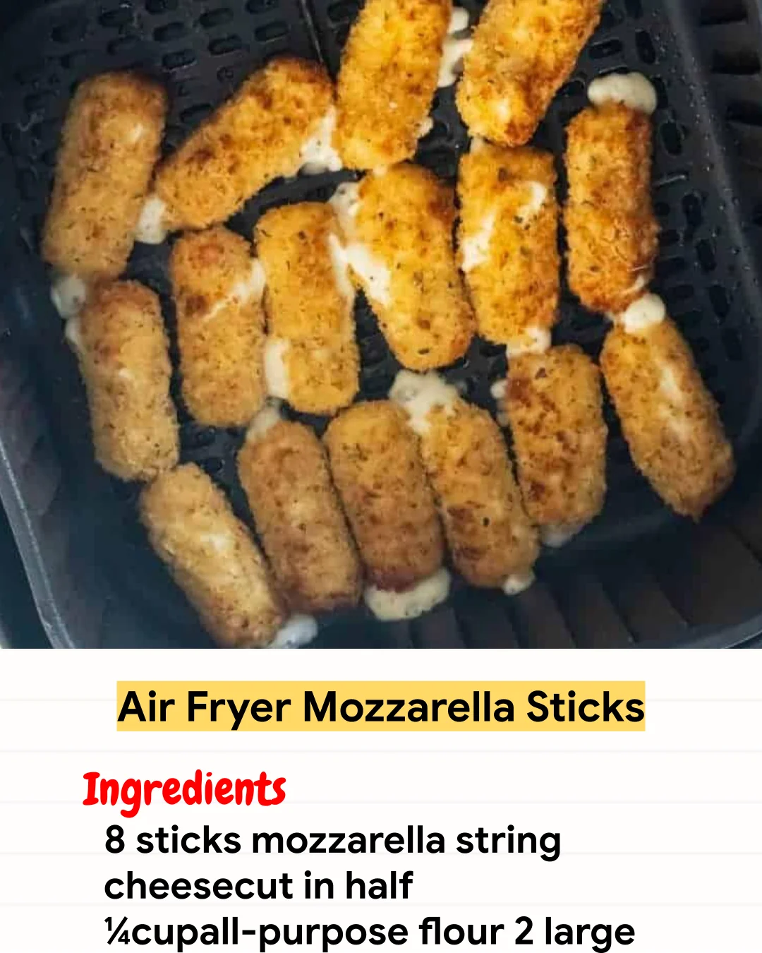 Air Fryer Recipe Air Fryer Mozzarella Sticks