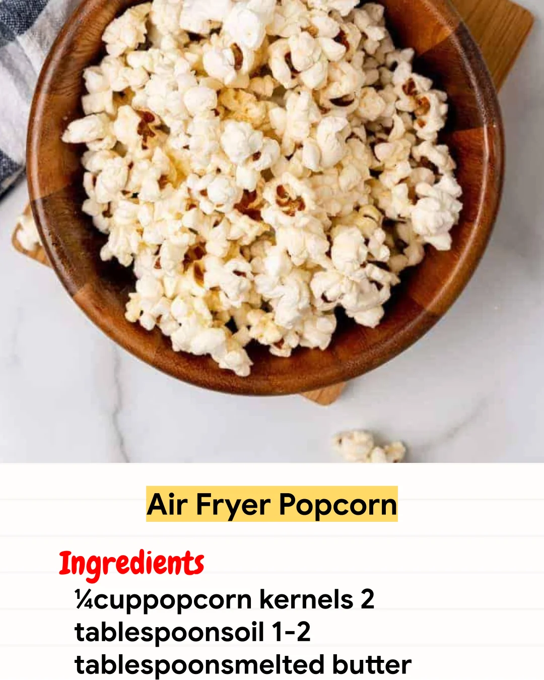 Air Fryer Recipe Air Fryer Popcorn