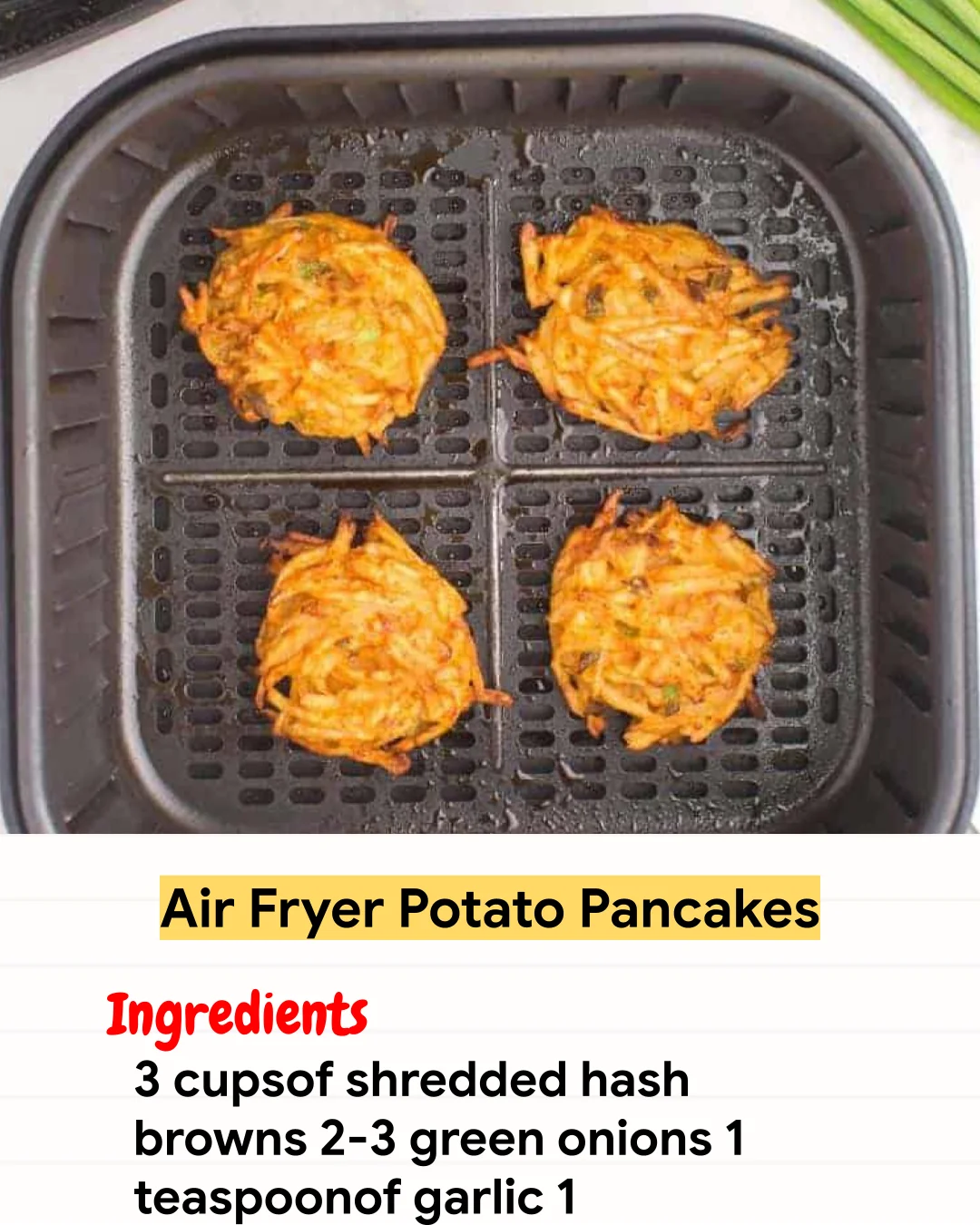 Air Fryer Recipe Air Fryer Potato Pancakes