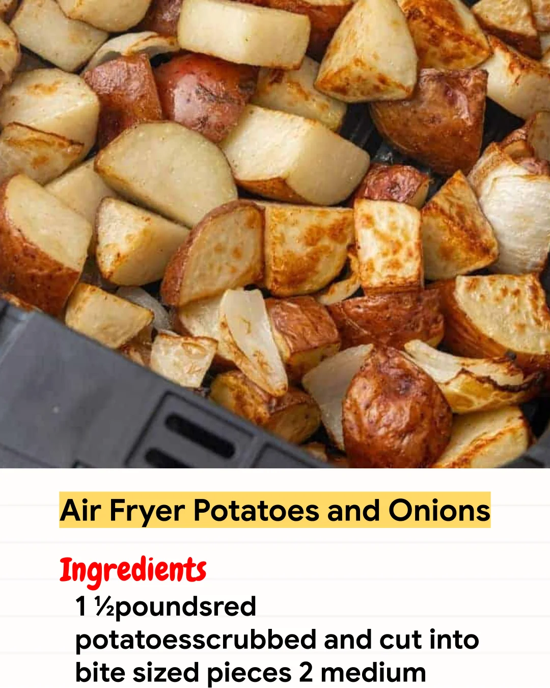 Air Fryer Recipe Air Fryer Potatoes and Onions