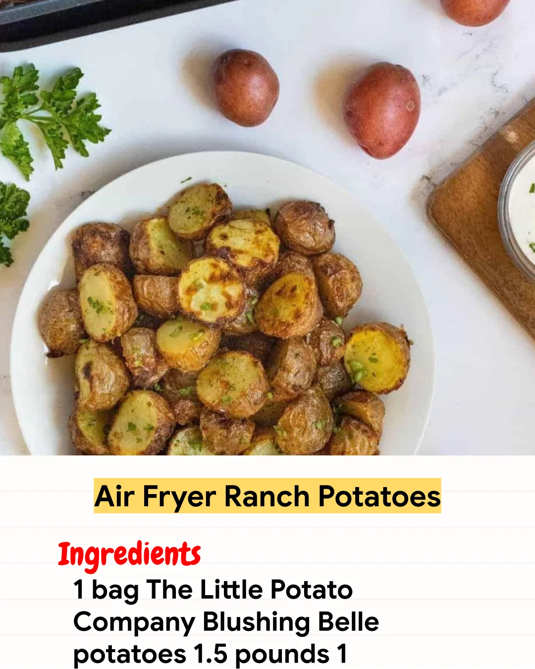 Air Fryer Recipe Air Fryer Ranch Potatoes