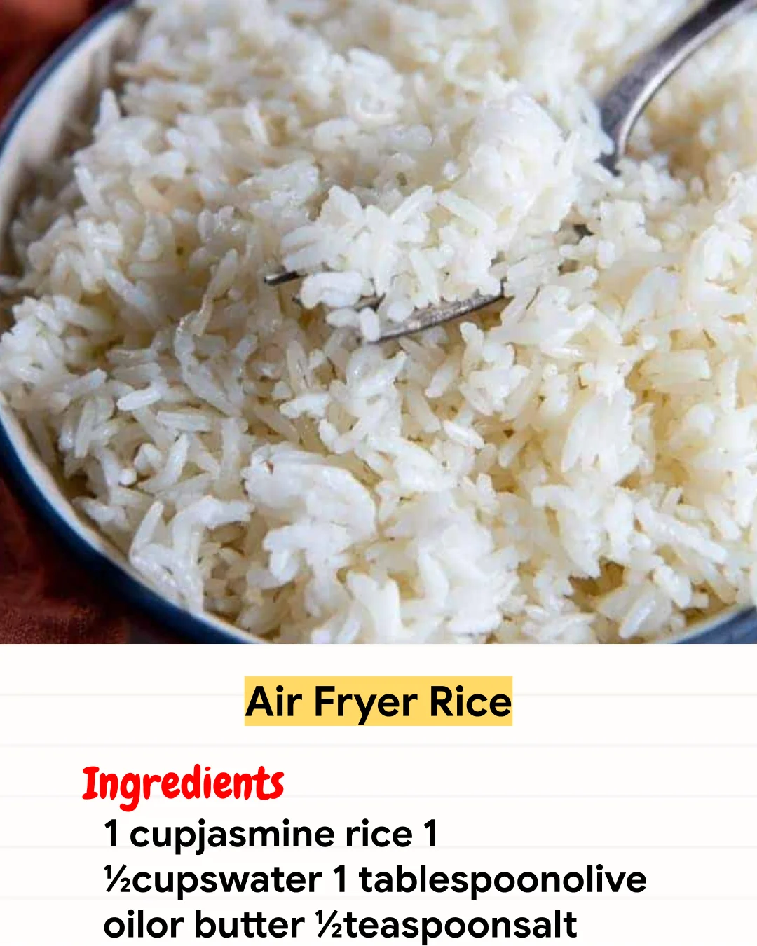 Air Fryer Recipe Air Fryer Rice