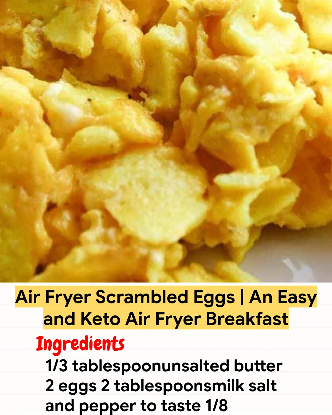 Air Fryer Recipe Air Fryer Scrambled Eggs | An Easy and Keto Air Fryer Breakfast