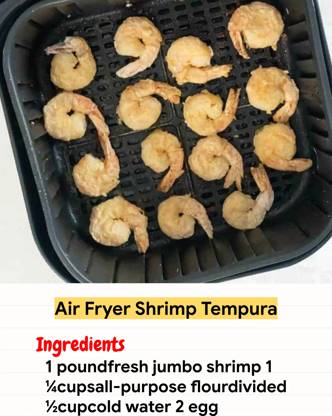 Air Fryer Recipe Air Fryer Shrimp Tempura