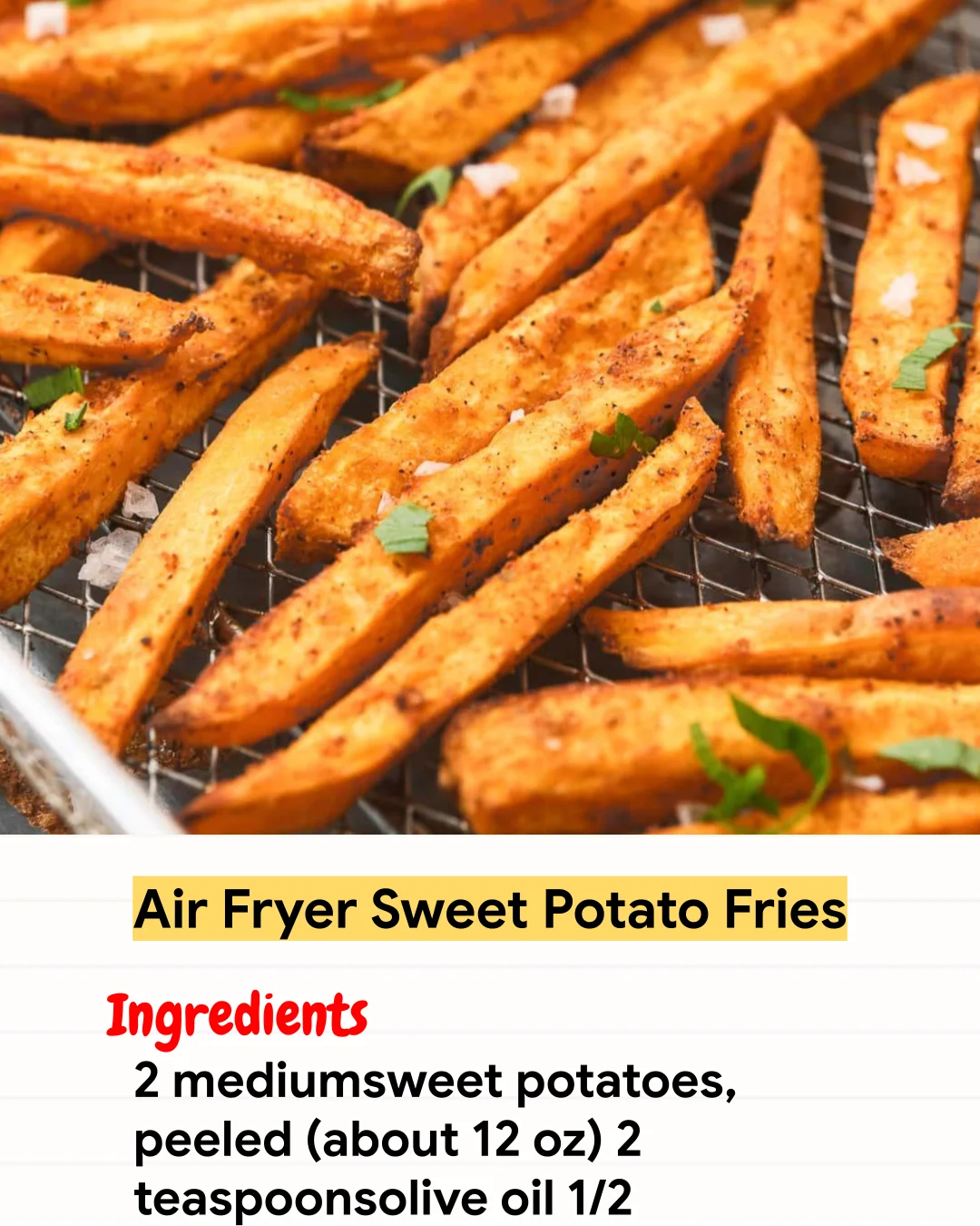 Air Fryer Recipe Air Fryer Sweet Potato Fries