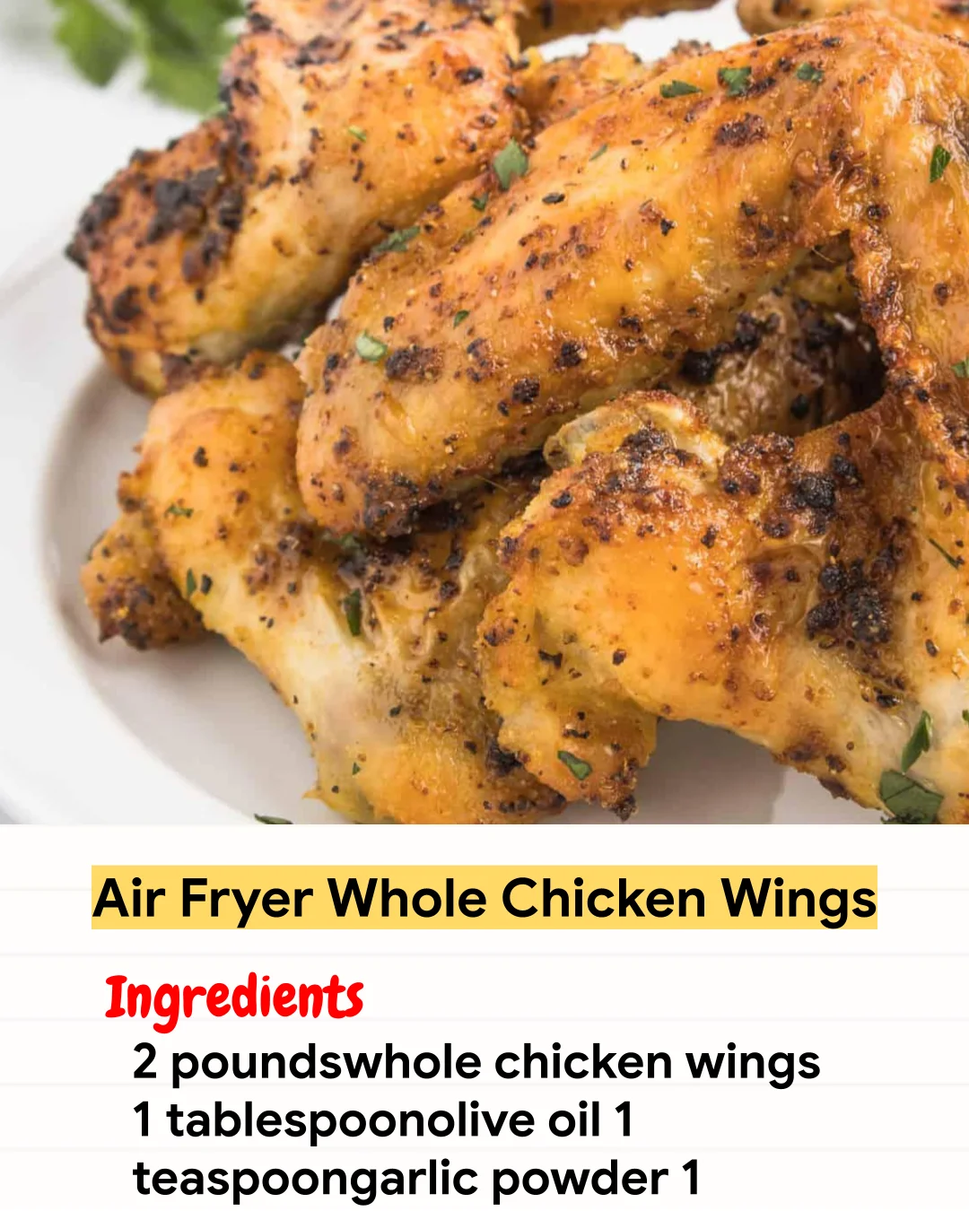 Air Fryer Recipe Air Fryer Whole Chicken Wings