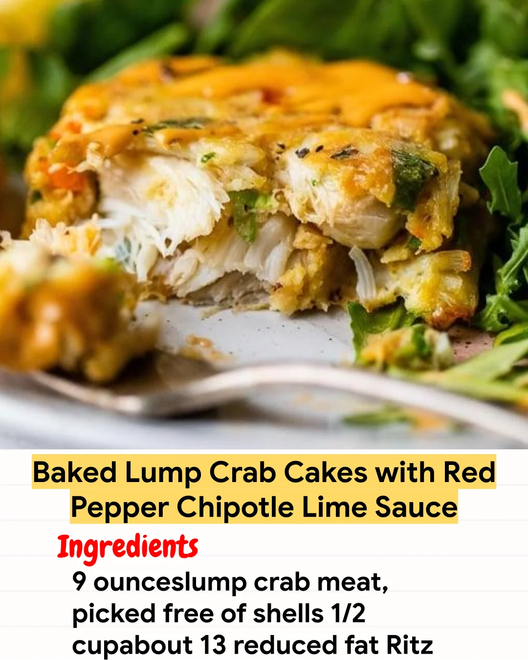 Air Fryer Recipe Baked Lump Crab Cakes with Red Pepper Chipotle Lime Sauce