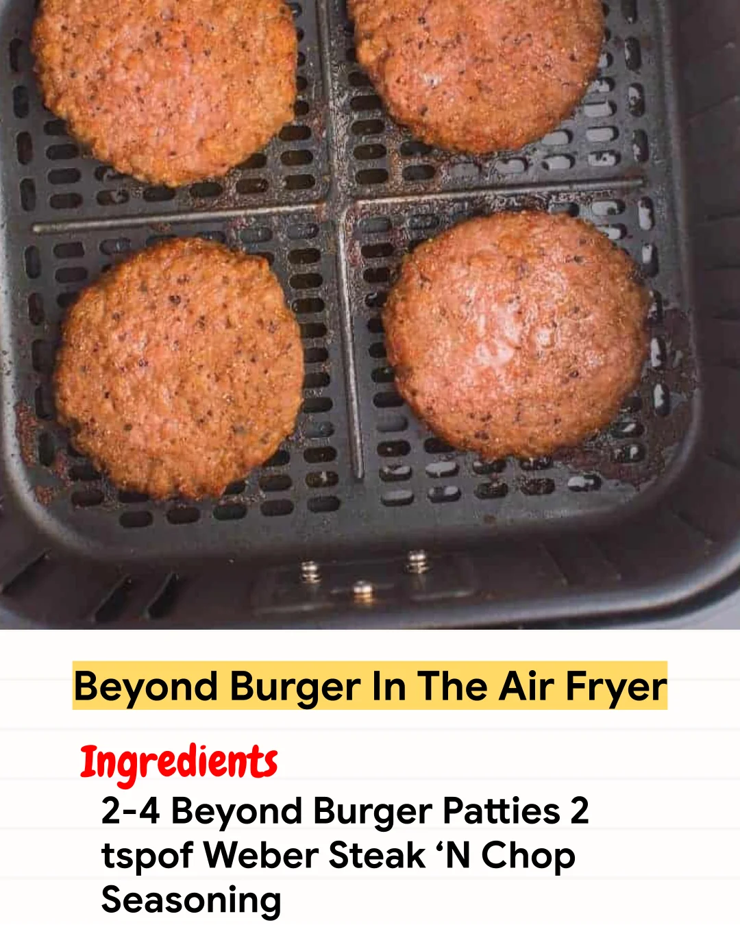 Air Fryer Recipe Beyond Burger In The Air Fryer