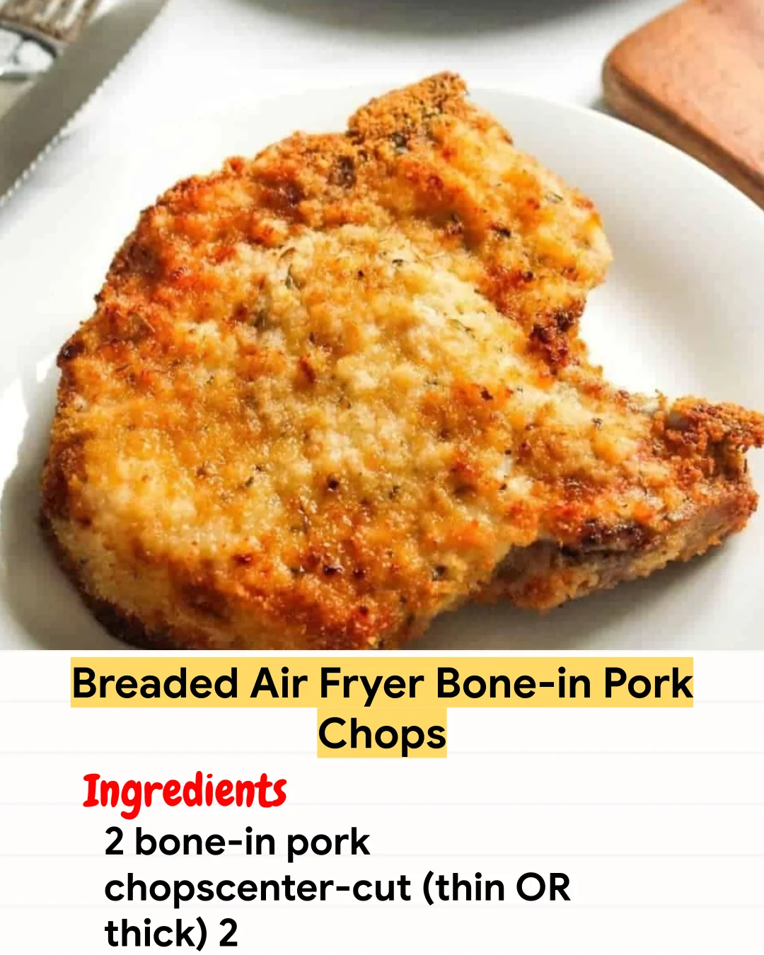 Air Fryer Recipe Breaded Air Fryer Bone-in Pork Chops
