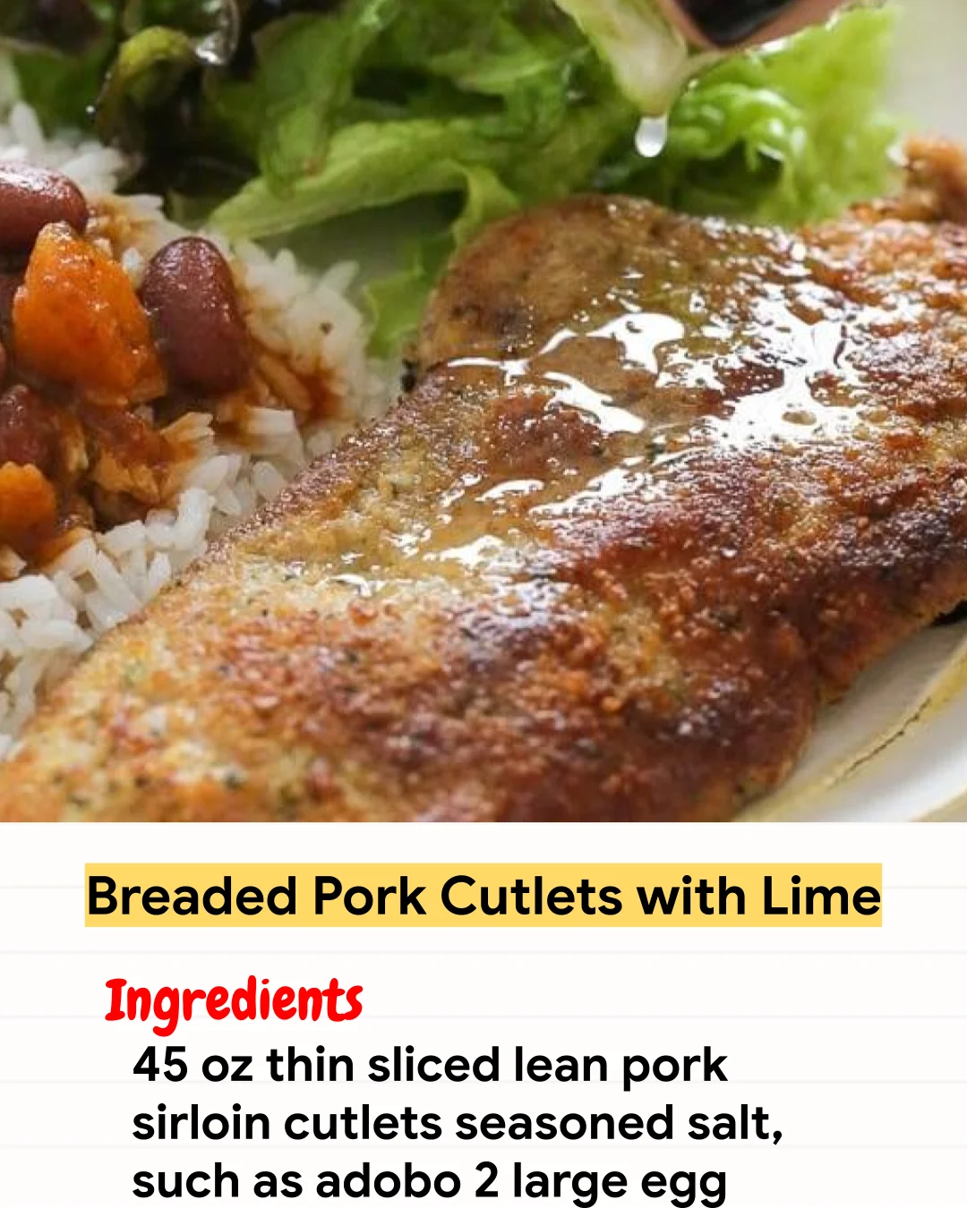 Air Fryer Recipe Breaded Pork Cutlets with Lime