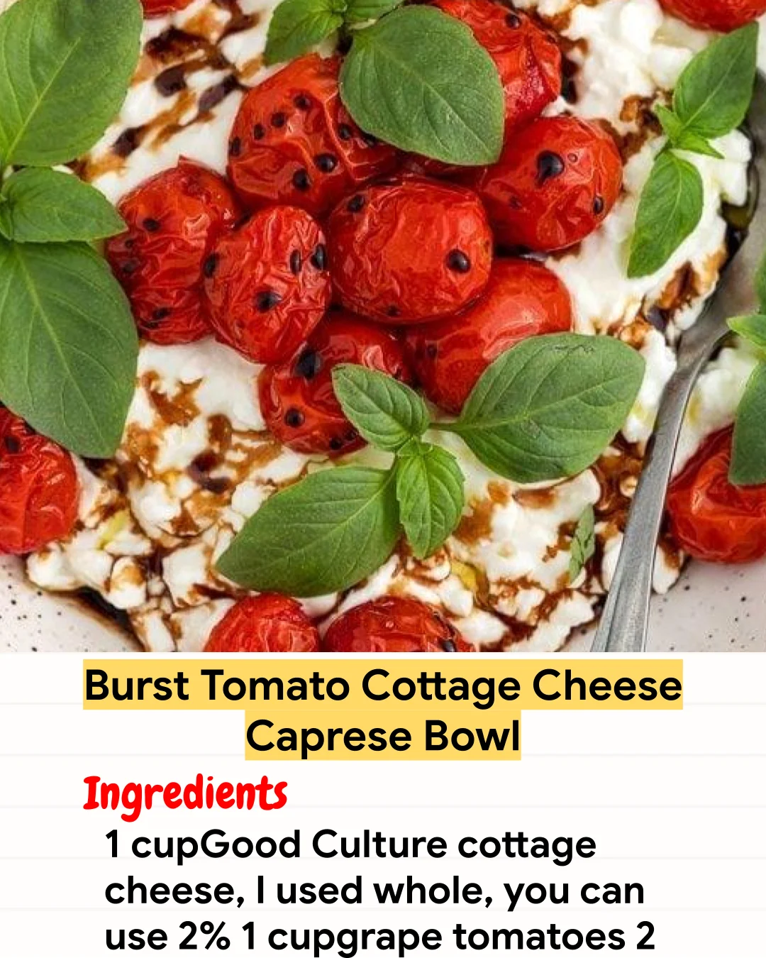 Air Fryer Recipe Burst Tomato Cottage Cheese Caprese Bowl