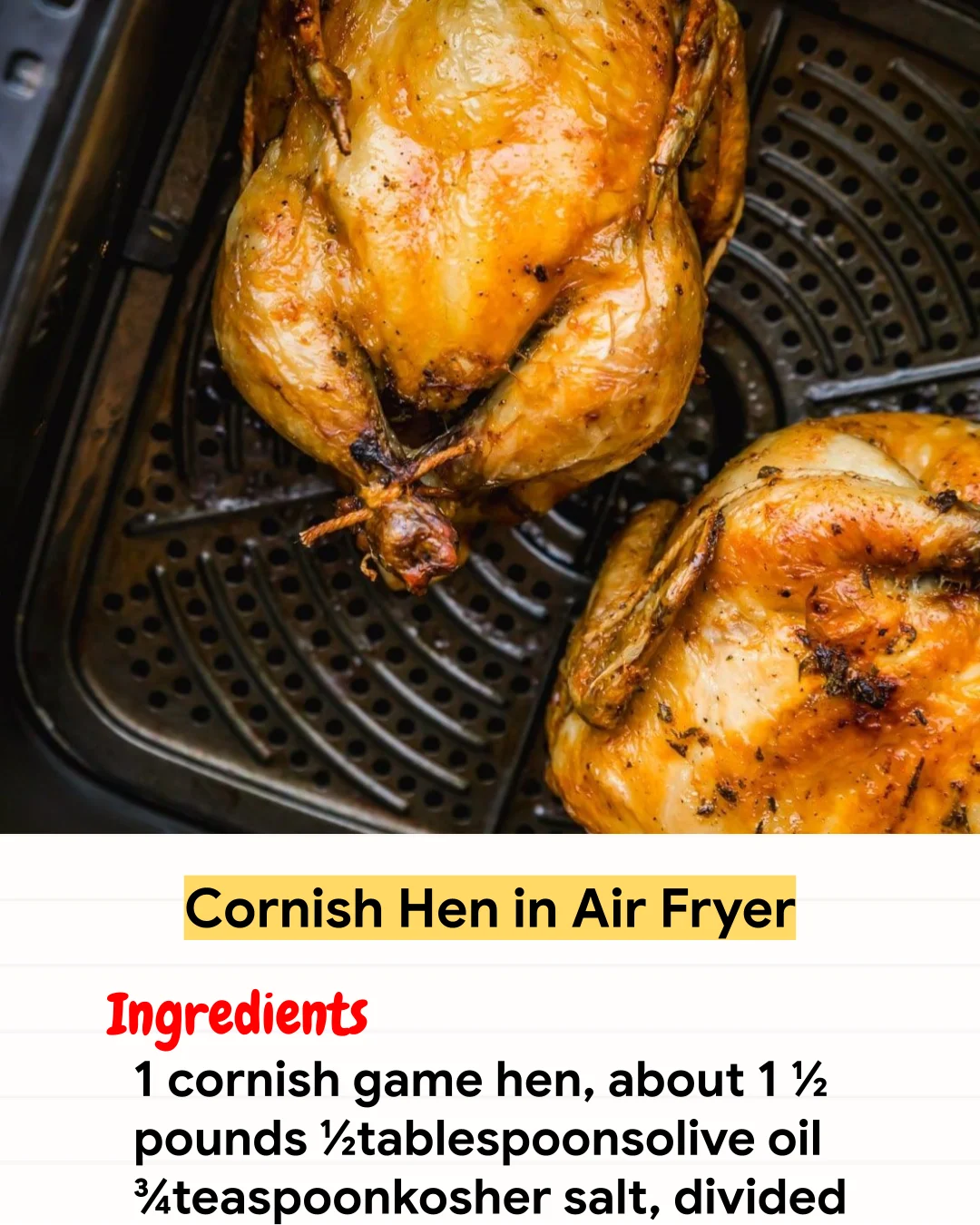 Air Fryer Recipe Cornish Hen in Air Fryer