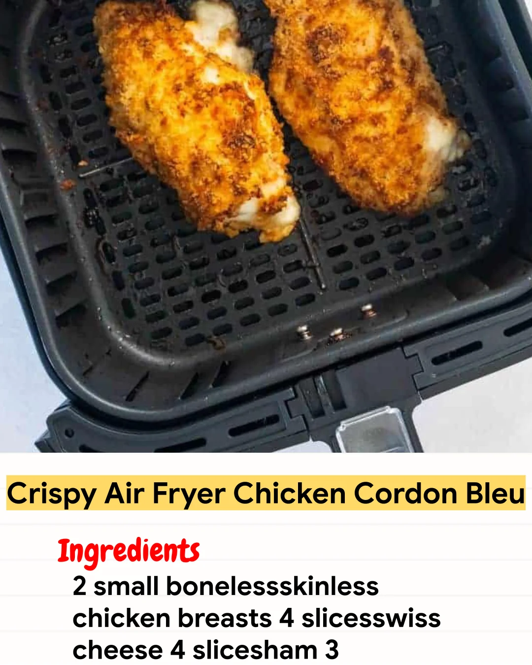 Air Fryer Recipe Crispy Air Fryer Chicken Cordon Bleu