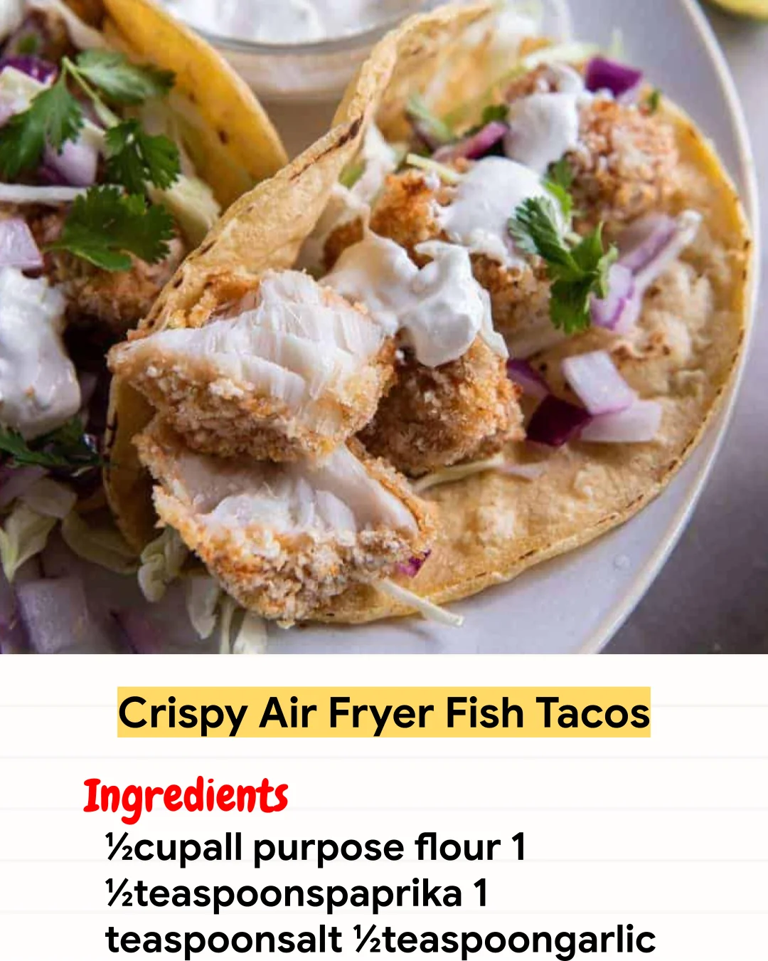 Air Fryer Recipe Crispy Air Fryer Fish Tacos