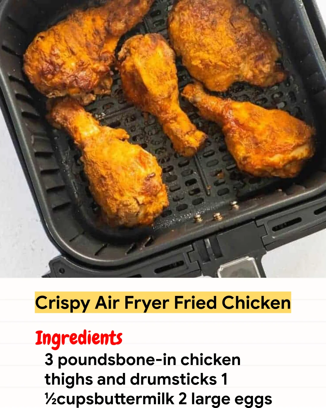 Air Fryer Recipe Crispy Air Fryer Fried Chicken