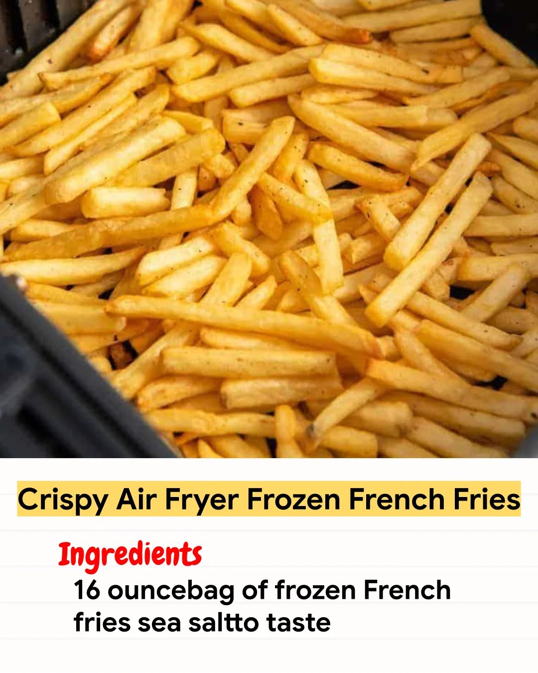 Air Fryer Recipe Crispy Air Fryer Frozen French Fries