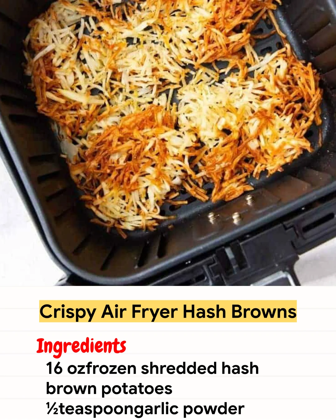 Air Fryer Recipe Crispy Air Fryer Hash Browns