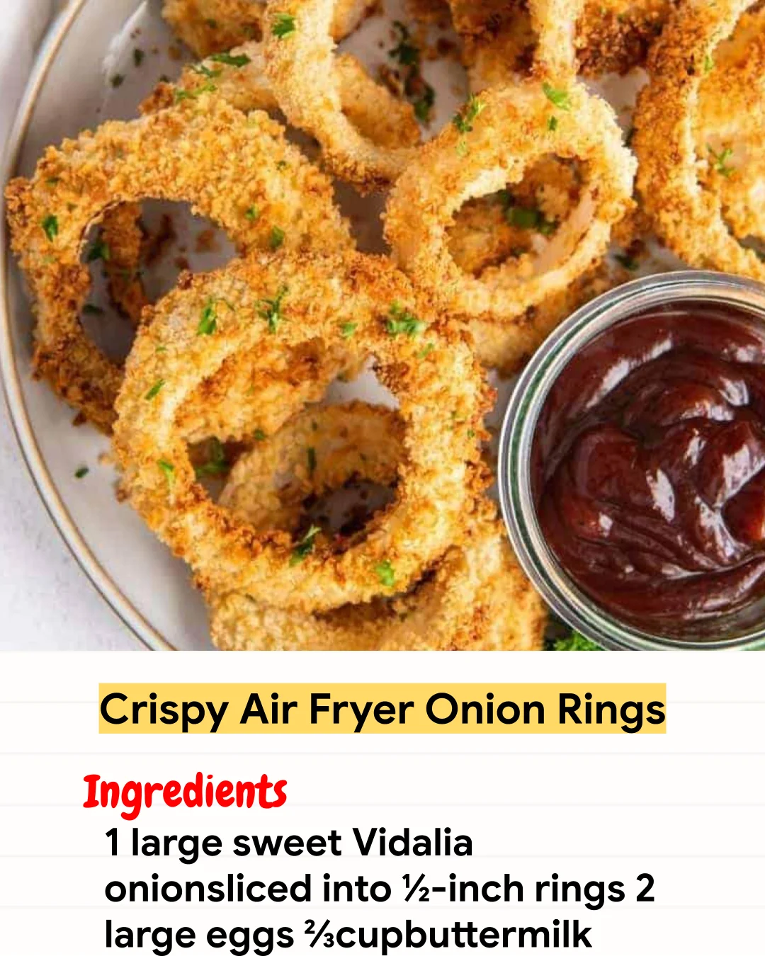 Air Fryer Recipe Crispy Air Fryer Onion Rings