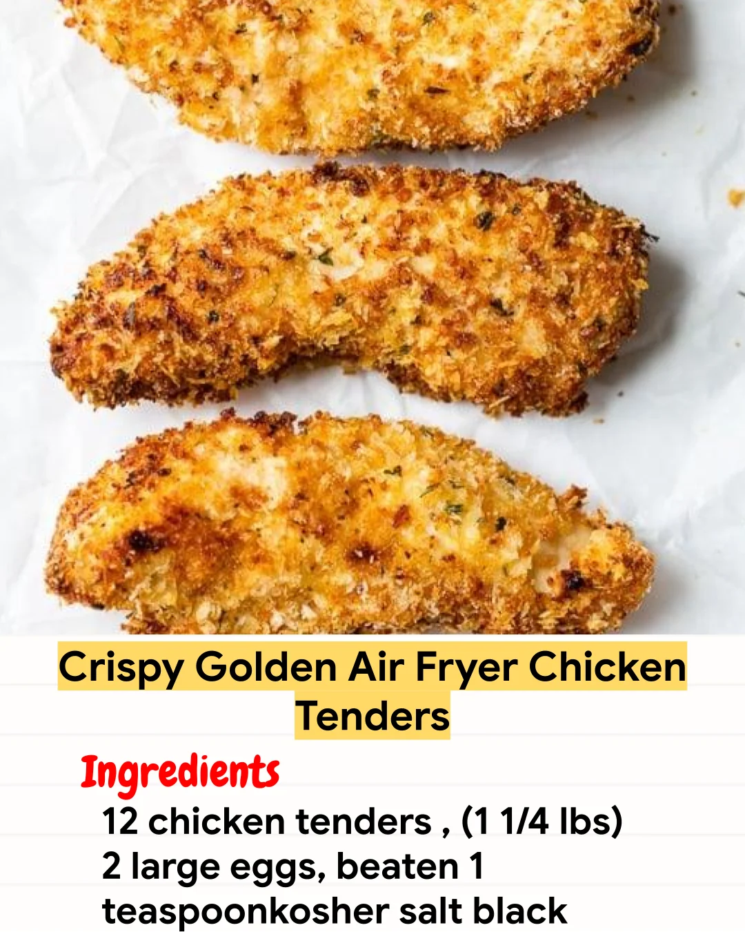 Air Fryer Recipe Crispy Golden Air Fryer Chicken Tenders