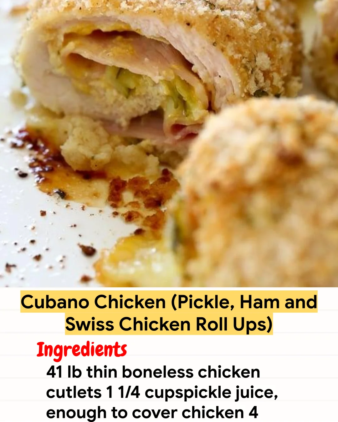 Air Fryer Recipe Cubano Chicken (Pickle, Ham and Swiss Chicken Roll Ups)